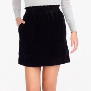 Black velvet J. Crew sidewalk skirt